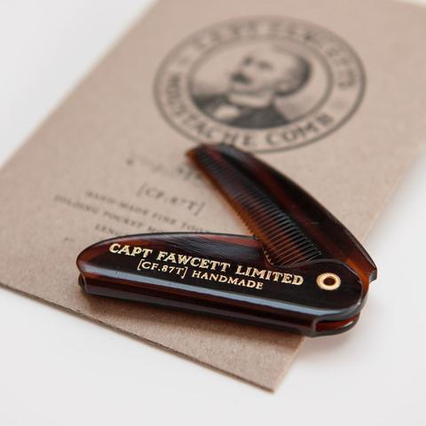 Captain Fawcett's Folding Pocket Moustache Comb (Length 117mm)