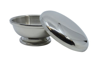 Pewter Shave Bowl with Lid - No Logo