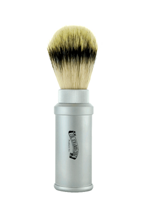 Col. Conk Synthetic Shaving Brush with Travel Case, H:140, K:21, Matte Aluminum Handle