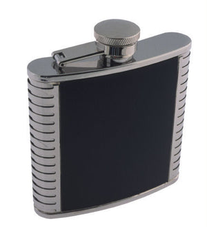 5oz. Flask with Black Leather
