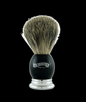 Col. Conk Badger Shaving Brush, H:102, K:23, Ebony+Metal Handle