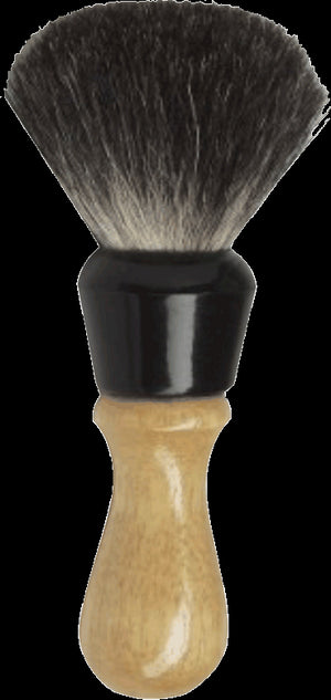 Badger Shaving Brush (Unbranded), H:102, K:21, Curved Wood Handle