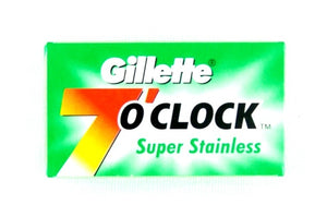 Gillette 7 O'Clock Super Stainless Double Edge Blades - Green - 5 blades (1 pack each with 5 blades)