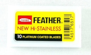 Feather Hi Stainless Double Edge Blades-Yellow Pack - 10 blades (1 pack each with 10 blades)
