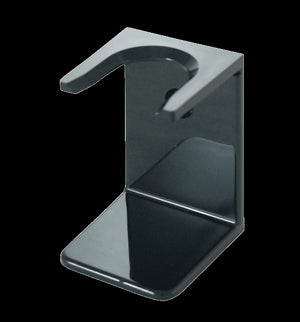 Acrylic Shave Brush Stand, Countertop or Wall Mountable, Universal - Faux Ebony / Black