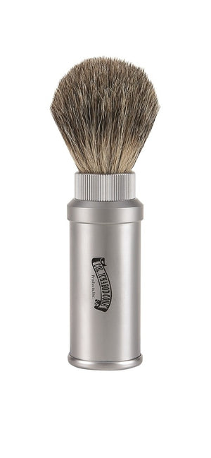 Col. Conk Badger Travel Shave Brush, Matte  Aluminium Case