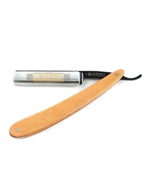 Dovo Straight Razor, "Black Star" 5/8", Carbon Steel, Full Hollow Grind, Natural Brown Pakkawood Handle