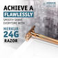 Merkur DE Razor, Straight Comb, Long Handle, Bright Chrome / PVD Rosegold