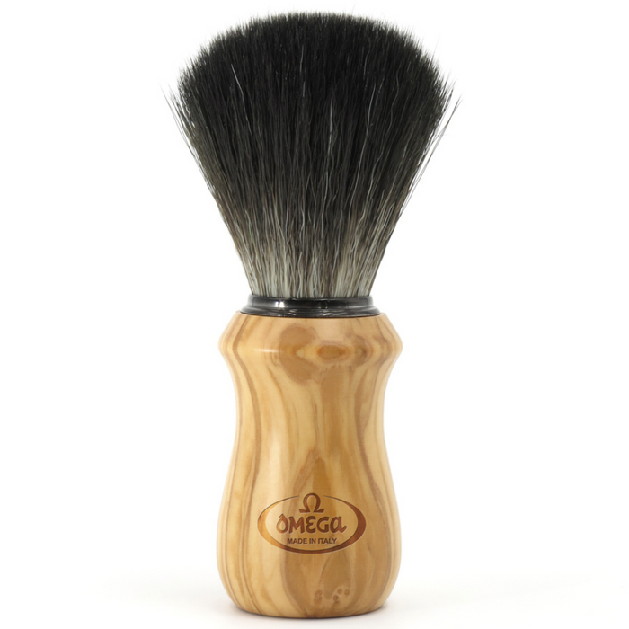 OMG-96832 – 0196832 Omega BLACK Hi-Brush fiber shaving brush – OLIVE WOOD