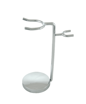 Metal DE Safety Razor or Mach3 Razor + Shave Brush Stand - Chrome