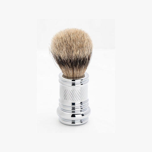 Merkur Shaving Brush, Badger Hair, Silver Tip, Bright Chrome, MK-138001