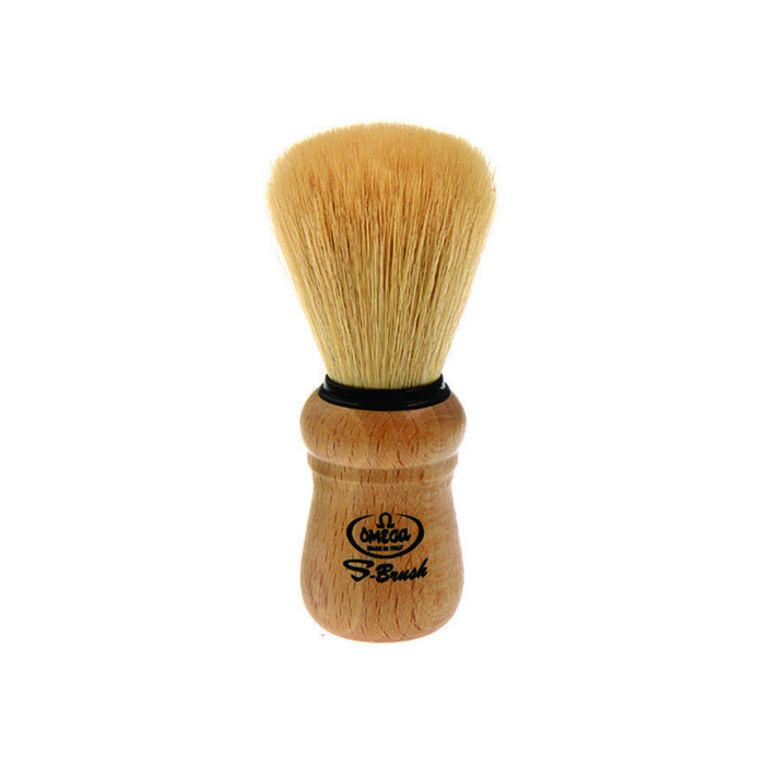 Omega Synthetic Fiber Shaving Brush, Beech Wood Handle