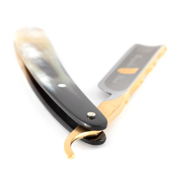 Dovo "Bergischer Lowe" Straight Razor, Buffalo Horn Handle, 5/8"