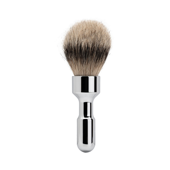 Merkur Shaving Brush, Badger Hair Silver Tip, Bright Chrome, MK-1701001