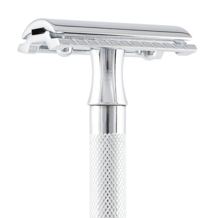 Merkur 23C Double Edge Safety Razor, Straight Cut, Extra Long Handle, Chrome