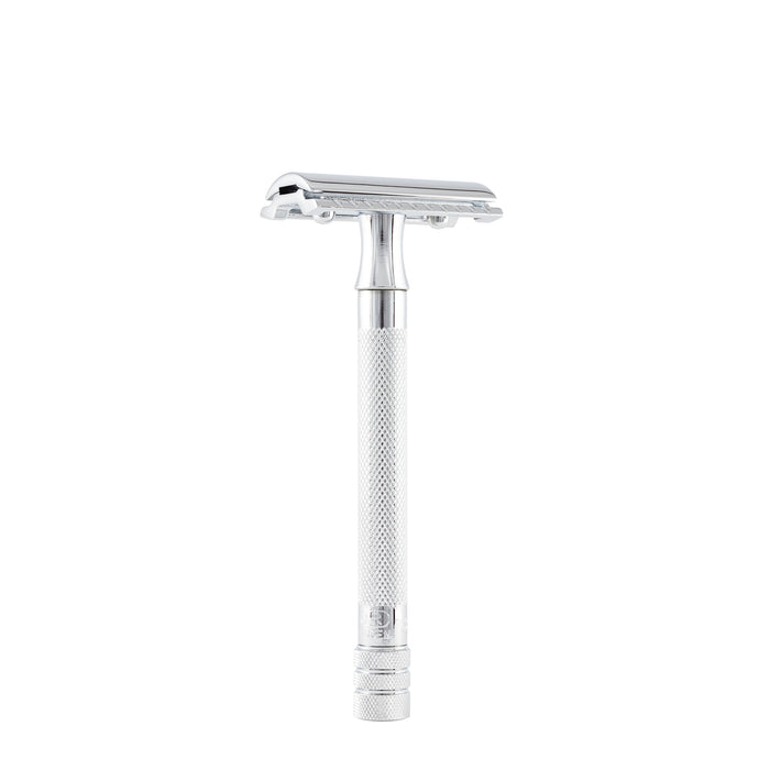 Merkur 23C Double Edge Safety Razor, Straight Cut, Extra Long Handle, Chrome