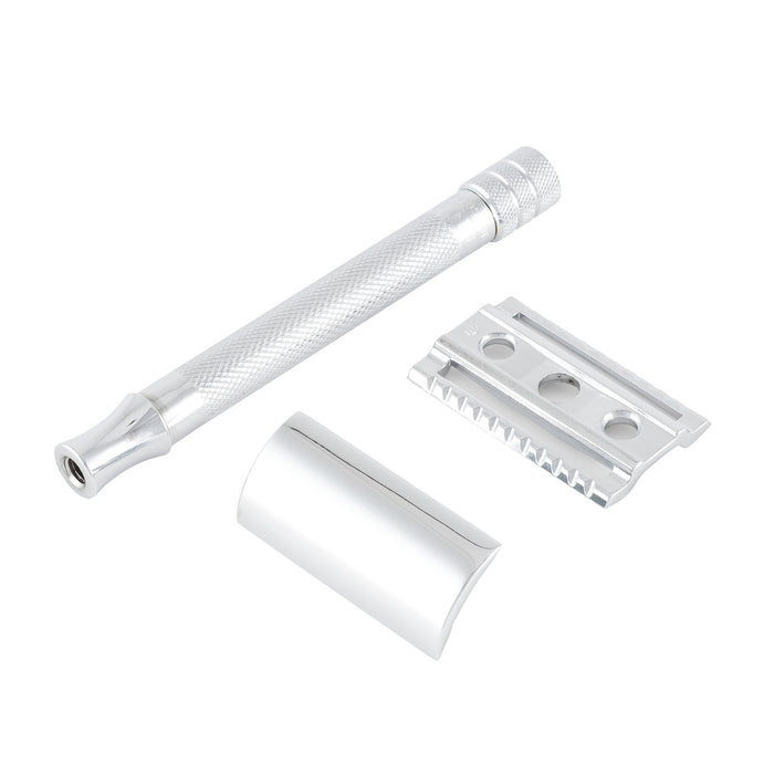 Merkur 23C Double Edge Safety Razor, Straight Cut, Extra Long Handle, Chrome