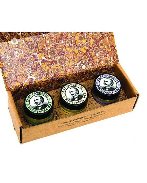 Captain Fawcett's Moustache Wax Cornucopia  (3 X 15ml/0.5oz), Mustache Wax
