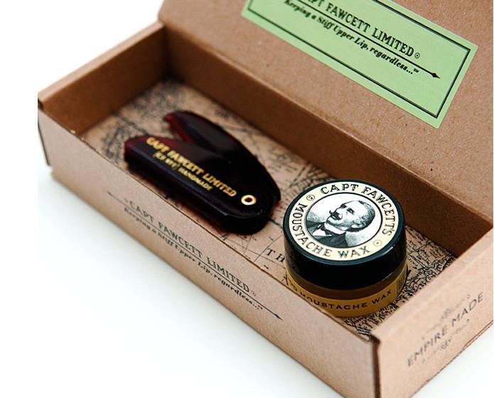 Captain Fawcett's Wax & Moustache Comb Gift Set, Mustache Wax