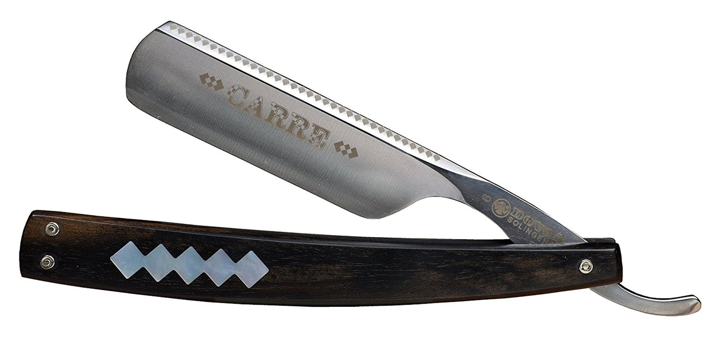 Dovo "Carre" Straight Razor, Ebony Wood Handle, 6/8", Straight Razors