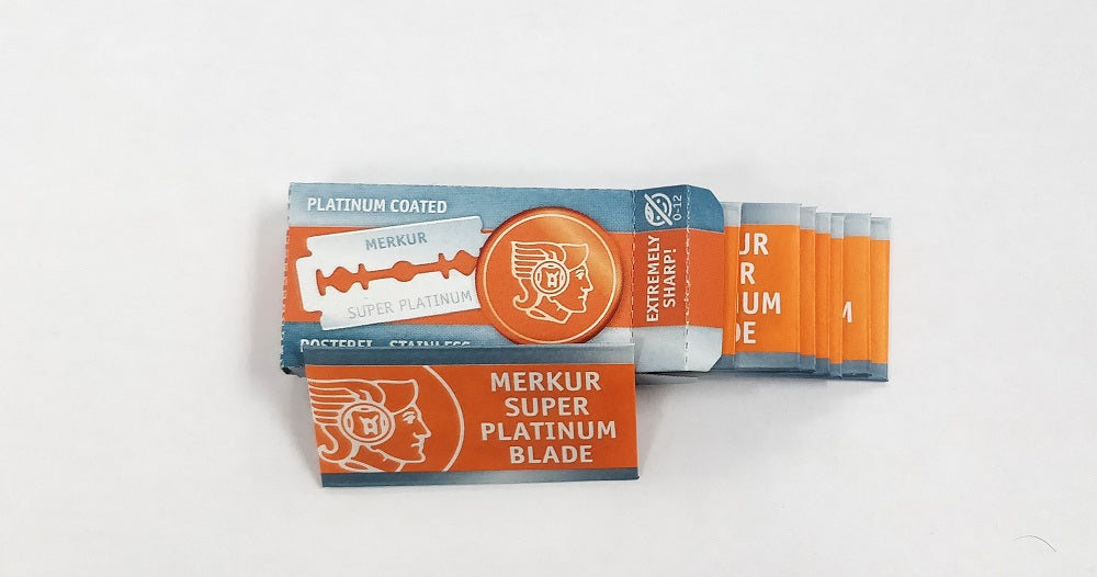 Merkur Super Platinum Double Edge Safety Razor Blades (Single Pack, 10 Blades/Pack)