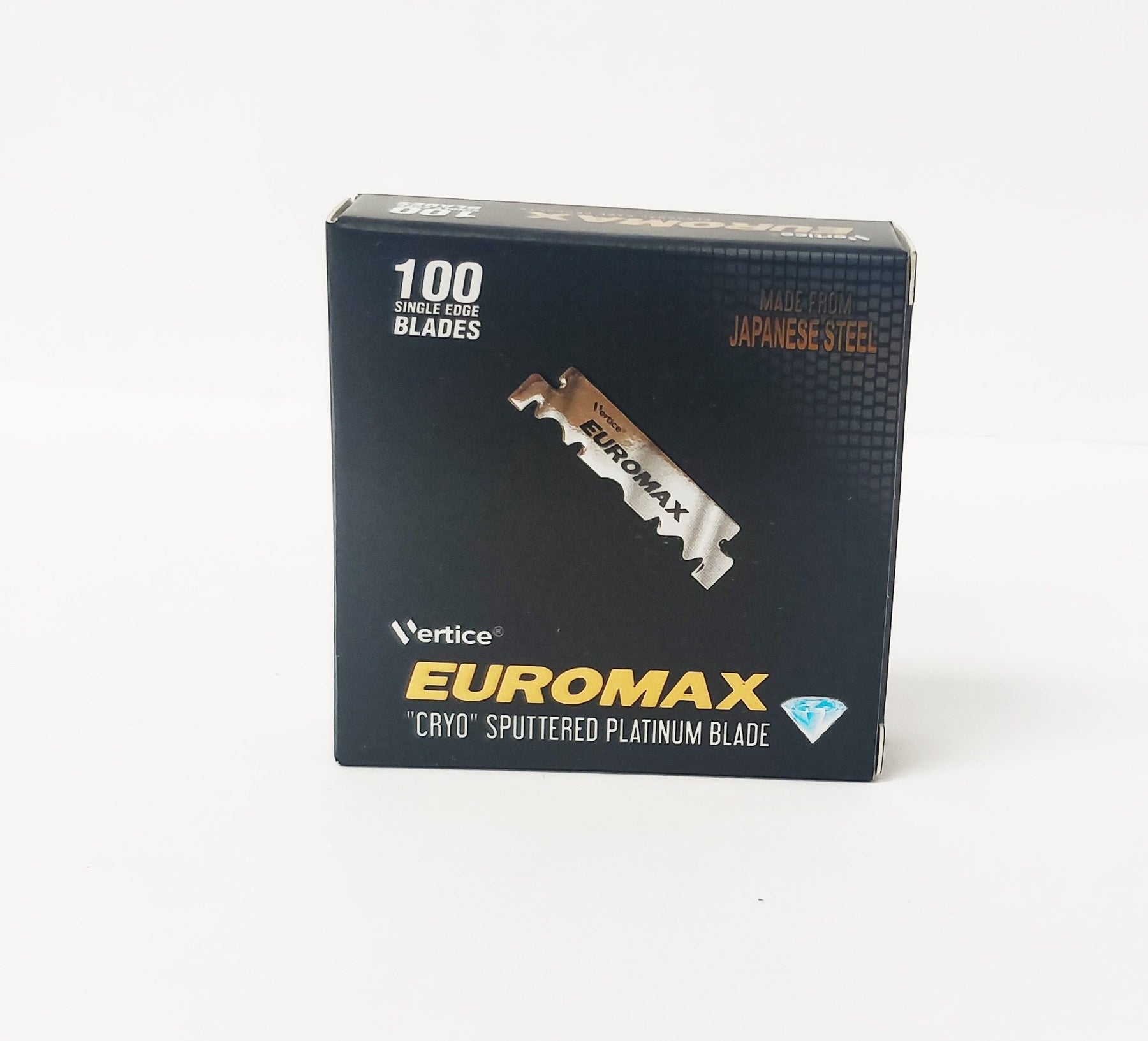 EUROMAX - CRYO SPUTTERED SINGLE EDGE - SALOON STYLE RAZOR BLADES - 100 HALF BLADES