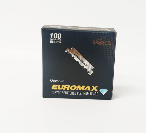 EUROMAX - CRYO SPUTTERED SINGLE EDGE - SALOON STYLE RAZOR BLADES - 100 HALF BLADES
