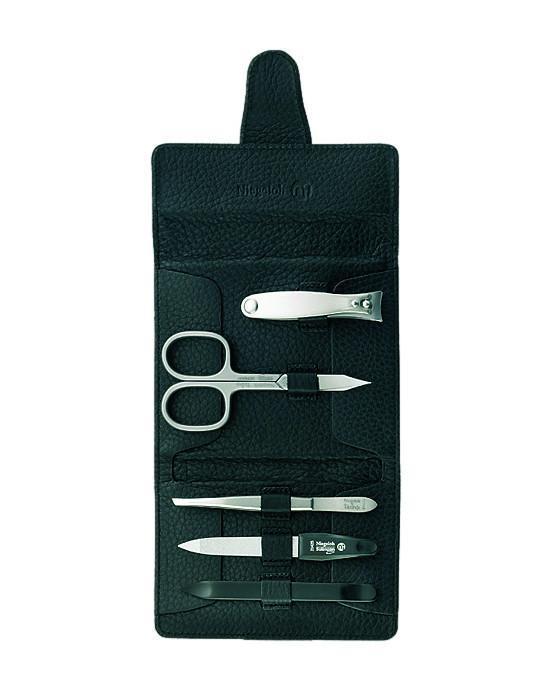 Niegeloh Capri Schwarz 5pc Manicure Set In High Quality Leather Case, Manicure Sets