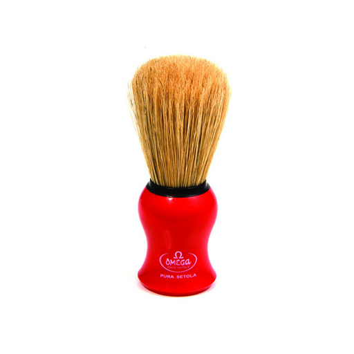 Omega Boar Bristle Shaving Brush, Red