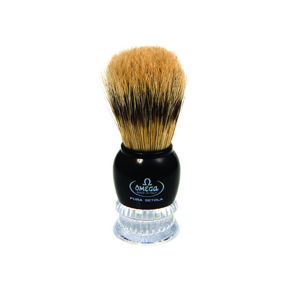 Omega Boar Bristle Shaving Brush With Chromed ABS Handle