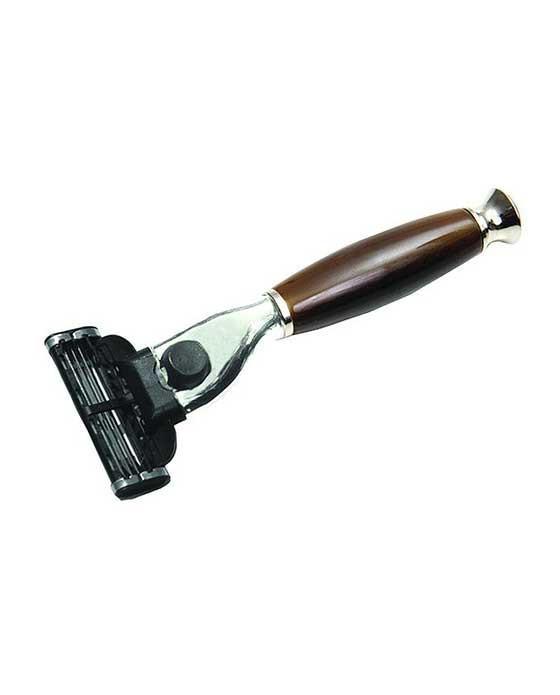 PureBadger Collection Shaving Razor Brown Handle - Mach3 Head, Cartridge Razors