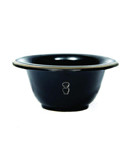 PureBadger Collection Shaving Bowl, Black Porcelain With Silver Rim, Stands, Bowls, Bags