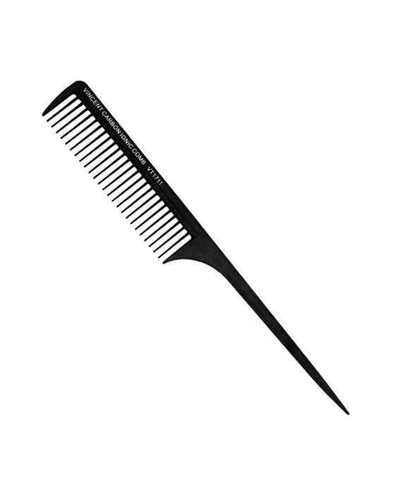 Vincent Carbon Rat Tail Comb (large extra wide teeth - 10"), Hair Combs