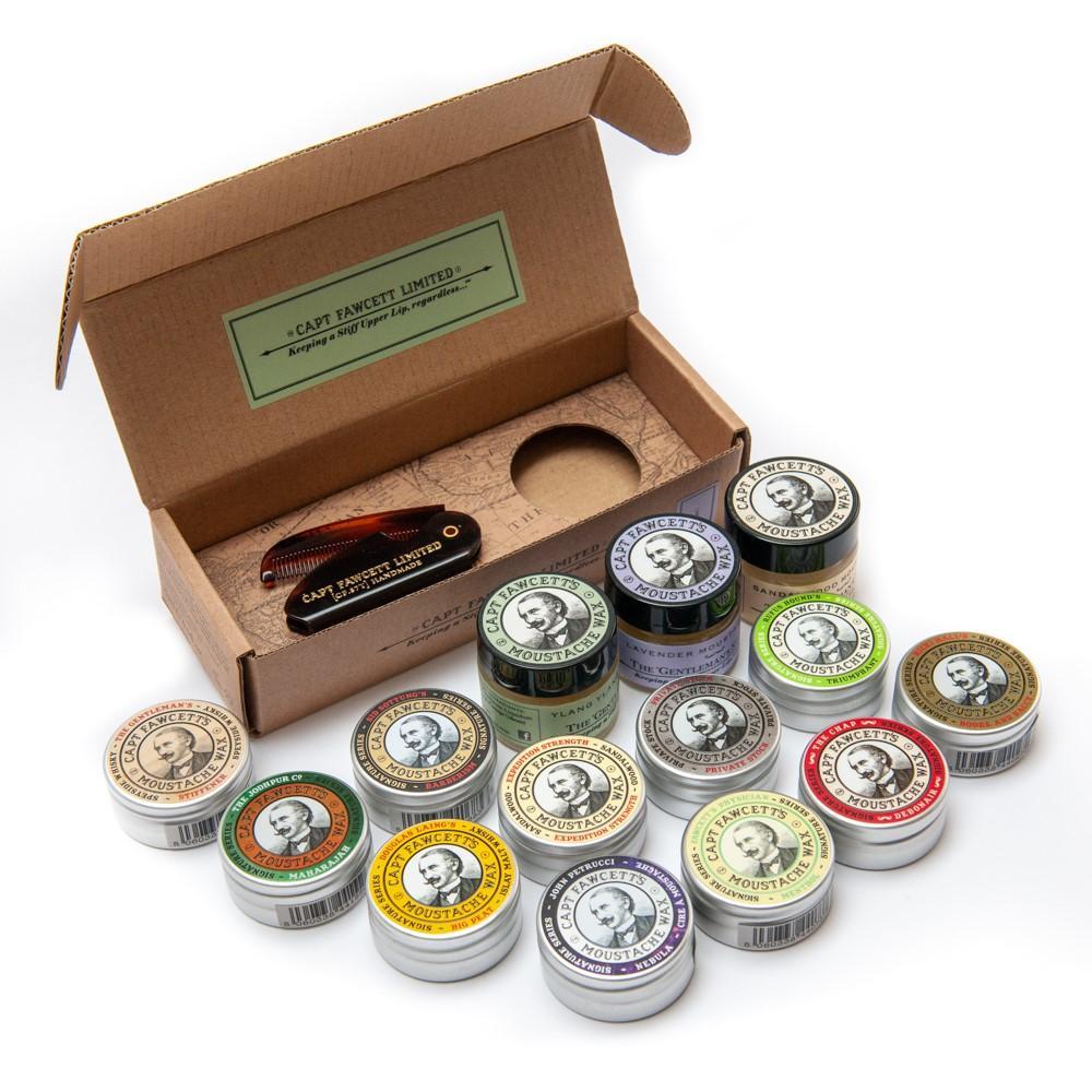 Captain Fawcett's Wax & Moustache Comb Gift Set(Sandalwood)