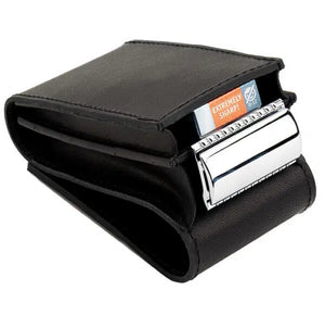 Merkur Leather Case empty for Razor and 10 Blades, Black